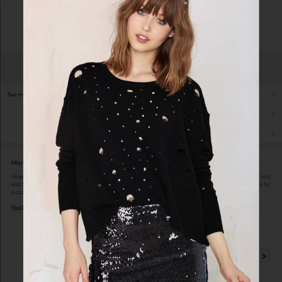 Nasty Gal Tops - Nasty Gal Begging for Thread Knit Sweater - Black